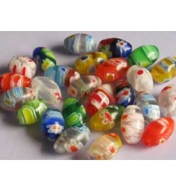 Millefiori Oval Beads 10mm