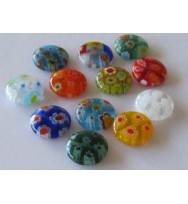 Millefiori Flat Round Beads 12mm