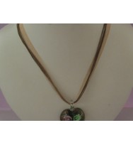 Voile Ribbon & Cord Necklace ~ Brown