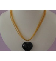 Voile Ribbon & Cord Necklace ~ Yellow