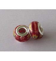 Millefiori Glass Bead Red