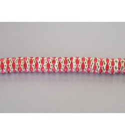 Rondelle Spacer 6mm Silver/Pink