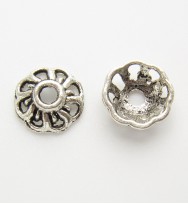 Tibetan Flower 9mm Beadcaps