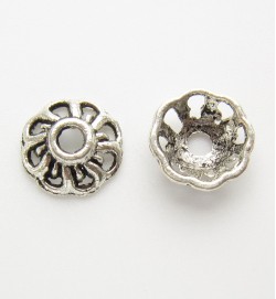 Tibetan Flower 9mm Beadcaps