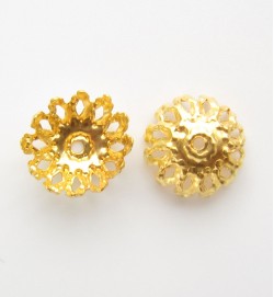 Gold Filigree 8.5mm Beadcaps