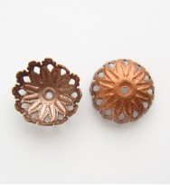 Antiqued Copper 12mm Filigree Beadcaps