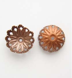 Antiqued Copper 12mm Filigree Beadcaps