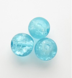Crackle Glass Beads 8mm ~ Aqua