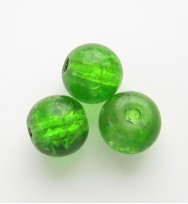 Crackle Glass Beads 8mm ~ Green