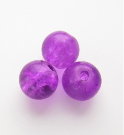 Crackle Glass Beads 8mm ~ Pink