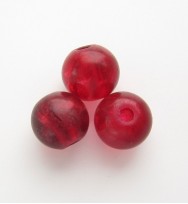 Crackle Glass Beads 8mm ~ Red