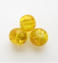 Crackle Glass Beads 8mm ~ Yellow