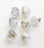 Swarovski Bicone 6mm ~ White Opal Satin