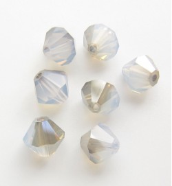 Swarovski Bicone 6mm ~ White Opal Satin