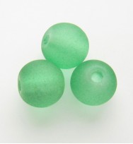Frosted Round 8mm Glass Beads ~ Green