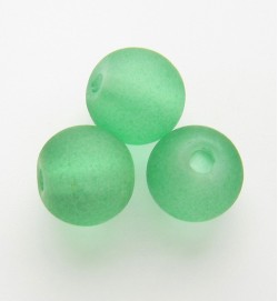 Frosted Round 8mm Glass Beads ~ Green