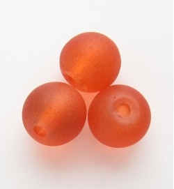 Frosted Round 8mm Glass Beads ~ Orange
