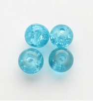 Crackle Glass Beads 6mm ~ Aqua