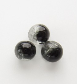 Crackle Glass Beads 6mm ~ Black & White