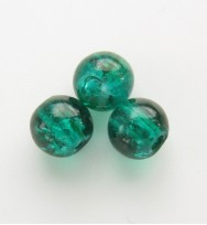 Crackle Glass Beads 6mm ~ Dark Green