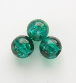 Crackle Glass Beads 6mm ~ Dark Green