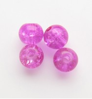 Crackle Glass Beads 6mm ~ Dark Pink