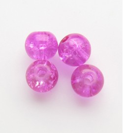 Crackle Glass Beads 6mm ~ Dark Pink