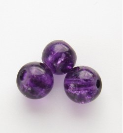 Crackle Glass Beads 6mm ~ Dark Purple