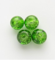 Crackle Glass Beads 6mm ~ Green