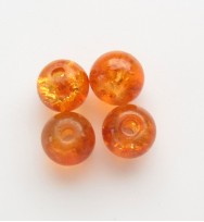 Crackle Glass Beads 6mm ~ Orange