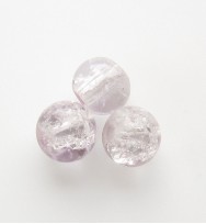 Crackle Glass Beads 6mm ~ Pale Purple & White
