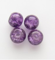 Crackle Glass Beads 6mm ~ Purple
