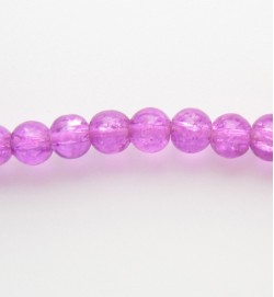 Crackle Glass Beads 4mm ~ Dark Pink