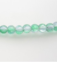 Crackle Glass Beads 4mm ~ Green & White
