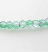 Crackle Glass Beads 4mm ~ Green & White