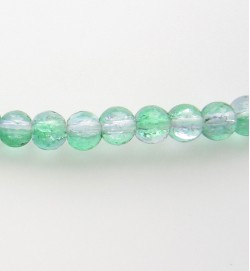 Crackle Glass Beads 4mm ~ Green & White