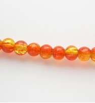 Crackle Glass Beads 4mm ~ Red & Yellow