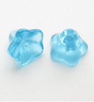 Morning Glory Flower Beads - Aqua