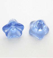 Morning Glory Flower Beads - Blue