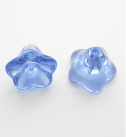 Morning Glory Flower Beads - Blue