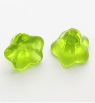 Morning Glory Flower Beads - Green