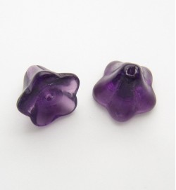 Morning Glory Flower Beads - Purple
