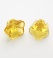 Morning Glory Flower Beads - Yellow