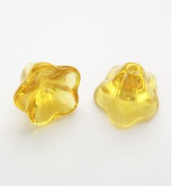 Morning Glory Flower Beads - Yellow