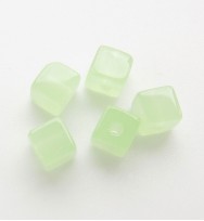 Glass Cubes 4mm ~ Milky Green