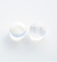 Flat Round 8mm Glass Coins ~ Clear