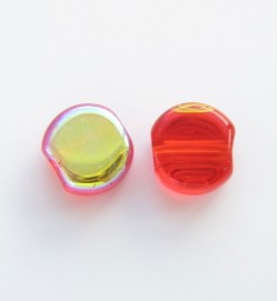 Flat Round 8mm Glass Coins ~ Red