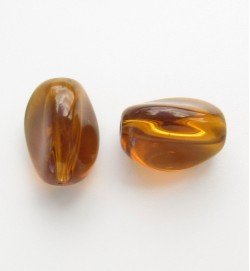 Twist Glass Ovals 13mm ~ Amber