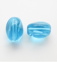 Twist Glass Ovals 13mm ~ Aqua
