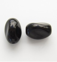Twist Glass Ovals 13mm ~ Black